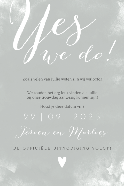 Save the date kaart met trendy tint watercolor