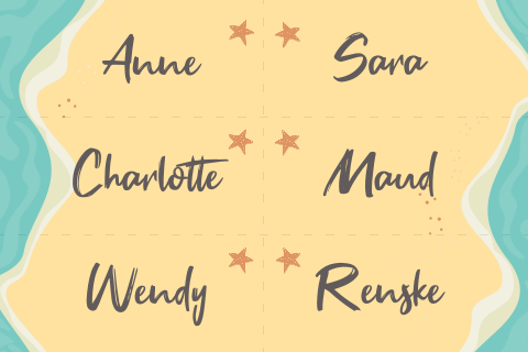 21 diner tafelkaartjes met beach thema