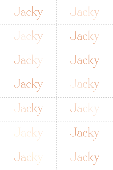 DIY label met naam in folie 7x3cm