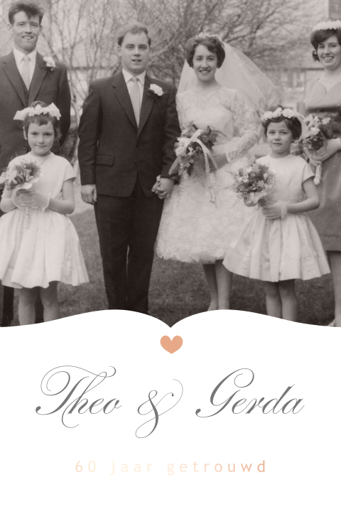 Jubileumkaart met eigen foto en folie voor 60 jaar getrouwd