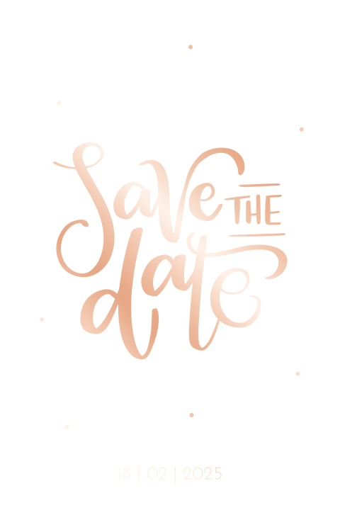 Trendy save the date kaart met folie