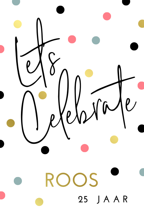 Uitnodiging verjaardag met confetti en goudfolie