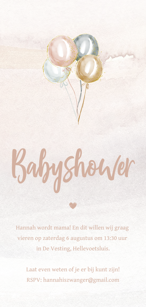 Babyshower Uitnodiging Langwerpig