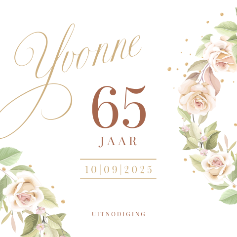 Verjaardags uitnodiging met bloemen