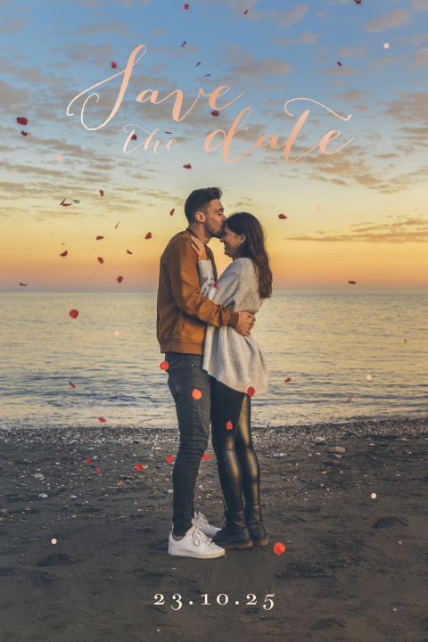 Save the date kaart met eigen foto en folie