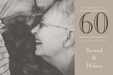 Jubileumkaart enkel met eigen foto voor 60 jaar