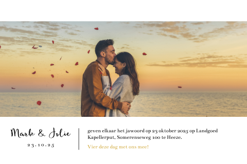 Trouwkaart modern met eigen foto