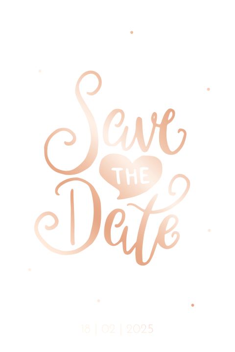 Hippe save the date kaart met folie