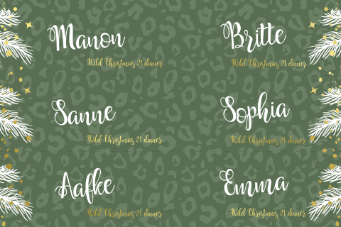21 diner tafelkaartjes met kerst thema