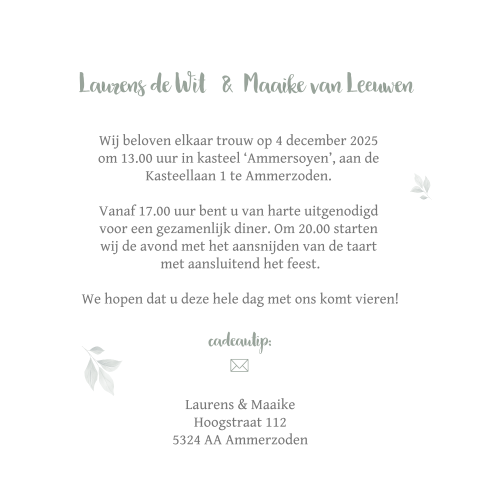 Kaart binnenkant