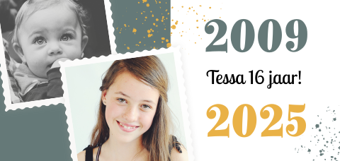 Uitnodiging 16 jaar met eigen foto's