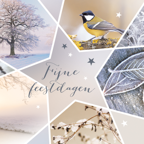 Kerstkaart met winters sfeertje