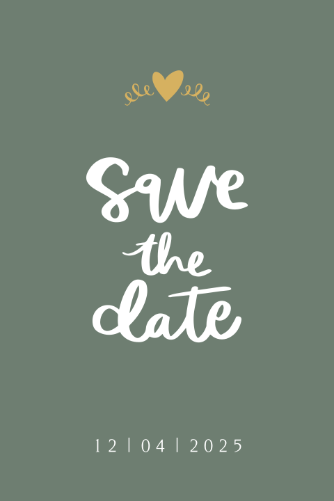 Groene save the date kaart