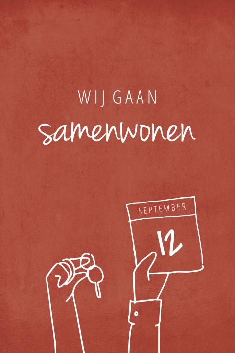 Verhuiskaartje met lijntekening