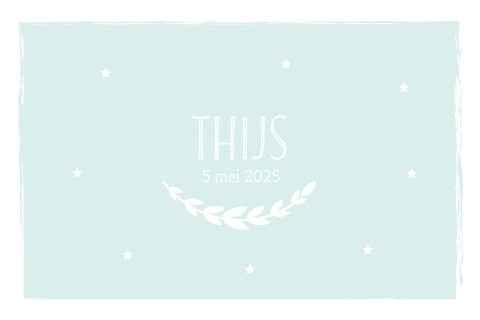 Hip geboortekaartje voor een jongen mint met sterretjes