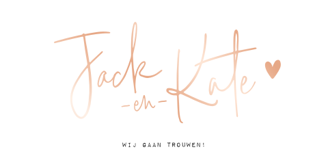 Trouwkaart met namen in folie