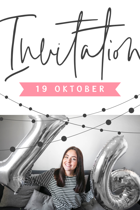 Uitnodiging voor 16 jaar verjaardagsfeest met eigen foto