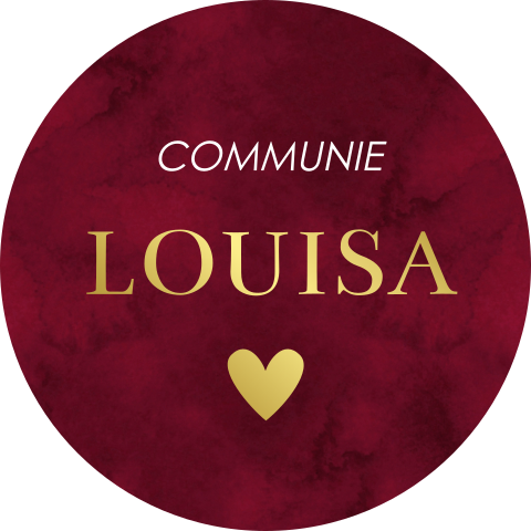 Sluitstickers communie rood hartje goudfolie | 25 stuks