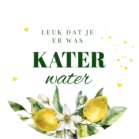 Sticker voor katerwater huwelijk citroenen | 12 stuks