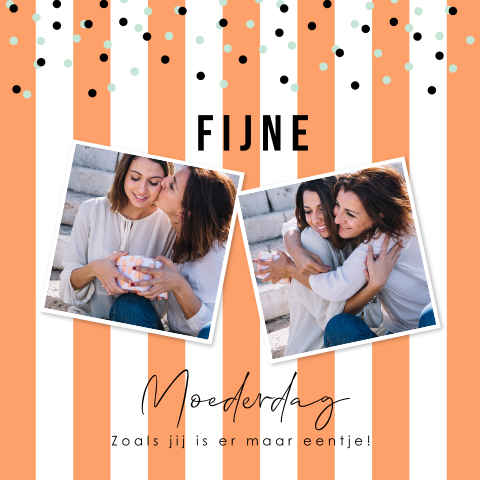 Moederdagkaart foto streep oranje