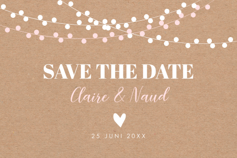 Save the Date kaart kraft look slingers