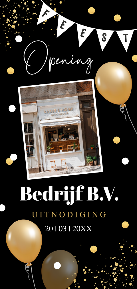 Zakelijke uitnodiging opening feest foto ballonnen