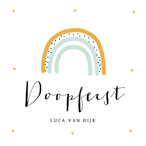 Doopkaart jongen regenboog