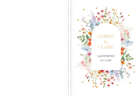 Gastenboek bruiloft gekleurde bloemen Anemone boog