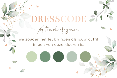 Dresscode bruiloft kleurenpalet groen botanisch