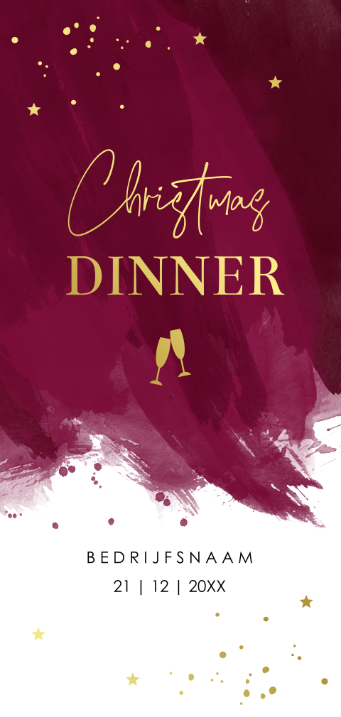 Christmas Dinner kerstdiner rood goudfolie zakelijk