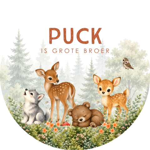 Stickers traktatie geboorte bosdieren | 25 stuks