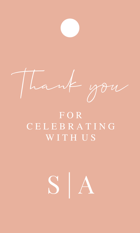 Labeltjes huwelijk roze Thank You 3 x 5 cm | 18 stuks