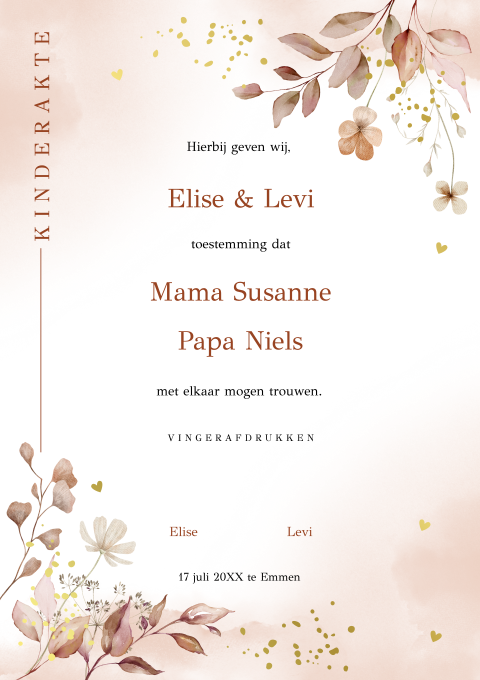 Kinderakte watercolour bloemen