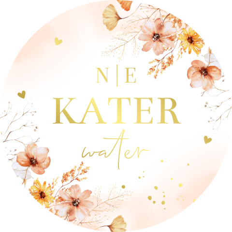 Sticker voor katerwater bloemen geel oranje | 12 stuks