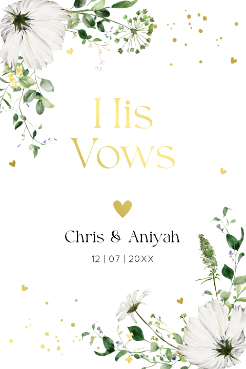 Geloftenboekje botanisch floral bladeren groen goudfolie