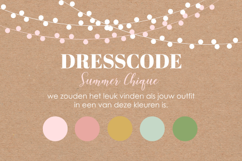 Dresscode kaartje kleurenpalet kraftlook summer chique