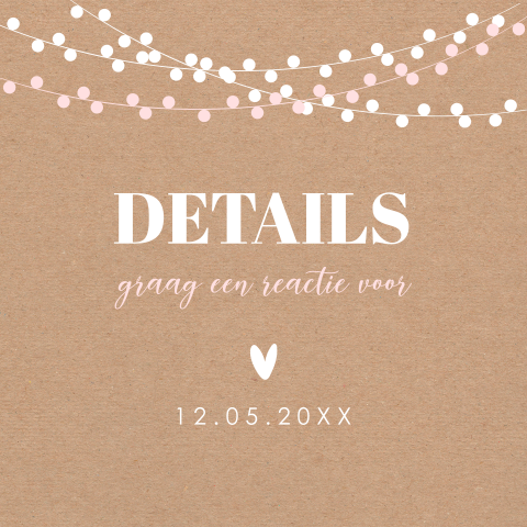 Extra kaart huwelijk kraft look slingers