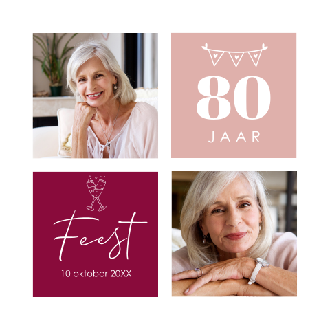 Uitnodiging verjaardag 80 jaar vrouw met foto