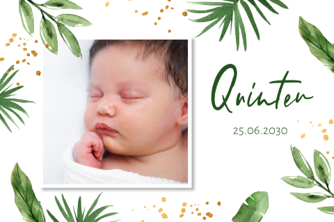 Geboortekaartje foto botanical