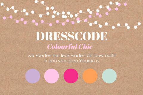 Dresscode kaartje kleurenpalet kraftlook summer chique