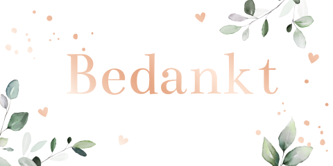Label rechthoek bedankt rosegoudfolie | 10 stuks