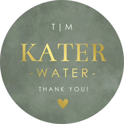 Sticker voor katerwater groen goudfolie | 12 stuks