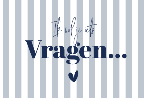 Getuige vragen kaart vraagje blauw strepen