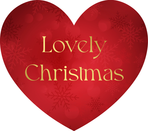 Sluitstickers kerst hartje rood Lovely Christmas