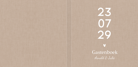 Gastenboek bruiloft beige linnenlook look
