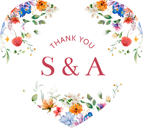 Labeltjes hartje kleurrijke bloemen Thank You | 46x40 mm | 16 stuks