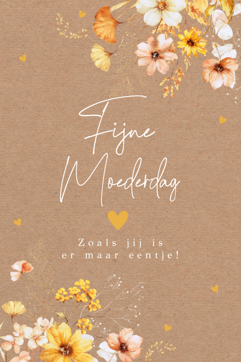 Moederdagkaart bloemen geel kraftlook