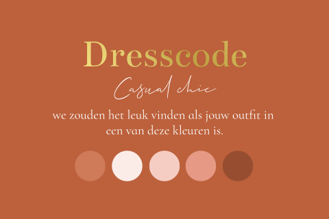Dresscode huwelijk kleurenpalet roestruin goudfolie