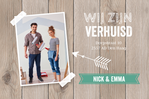 Verhuiskaart foto houtlook