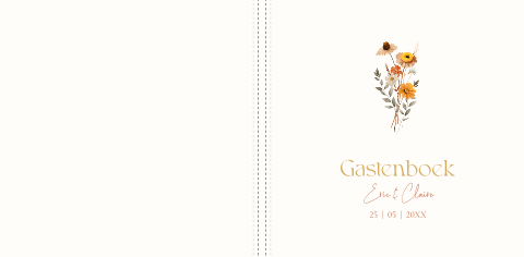 Gastenboek bruiloft bloemenboeket